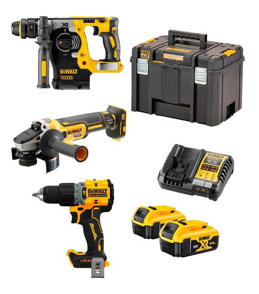 Kit 3 tools XR 18V + 2bat 5Ah + charger + TSTAK Dewalt DCK355P2T box