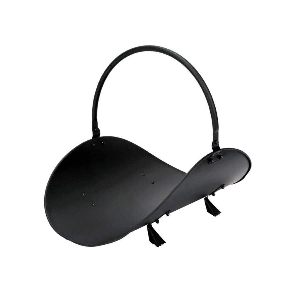 Black metal firewood basket 48x35x38cm EDM
