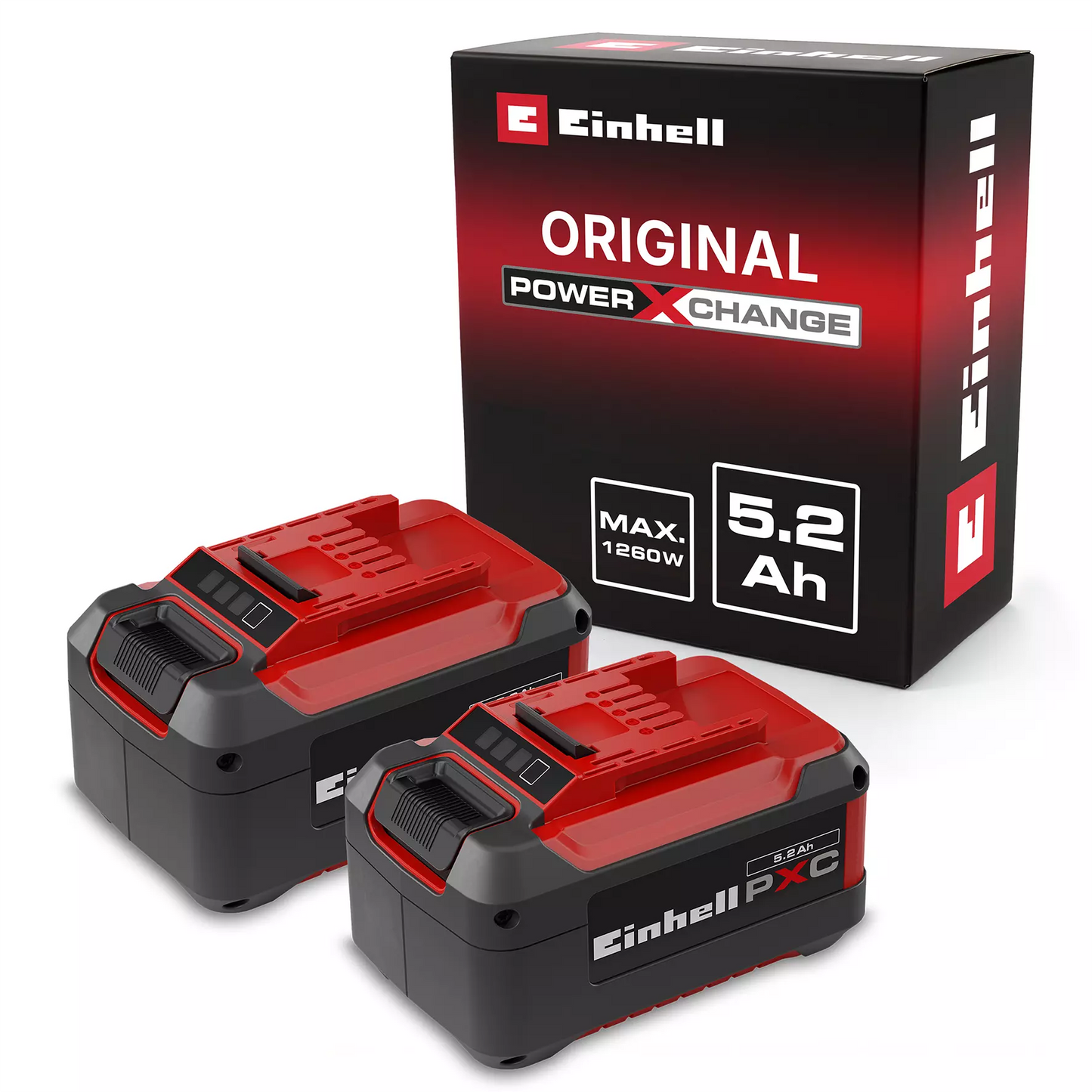 Set of 2 Einhell PXC 18V 5.2Ah batteries