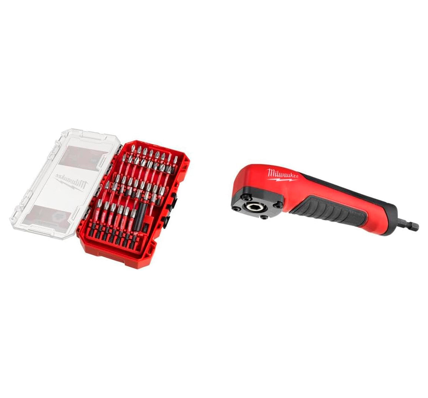 Rechte hoekkoppeling + bitset 38st Milwaukee