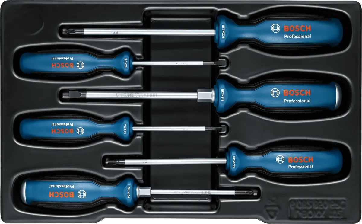 Bosch PRO schroevendraaierset met 6 stuks, SL/PH/PZ/TX
