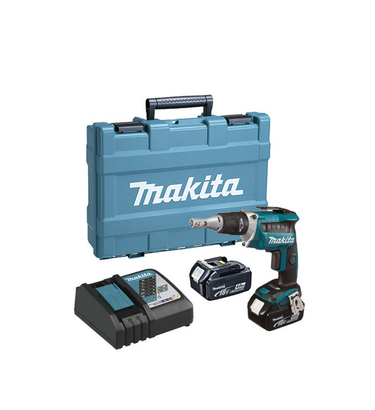 Makita 18V Gipsplaatschroevendraaier 2 x 4.0Ah accu's en koffer DFS452RME