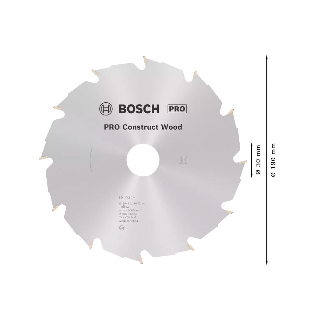 Bosch Pro Construct Wood 190mm cirkelzaagblad