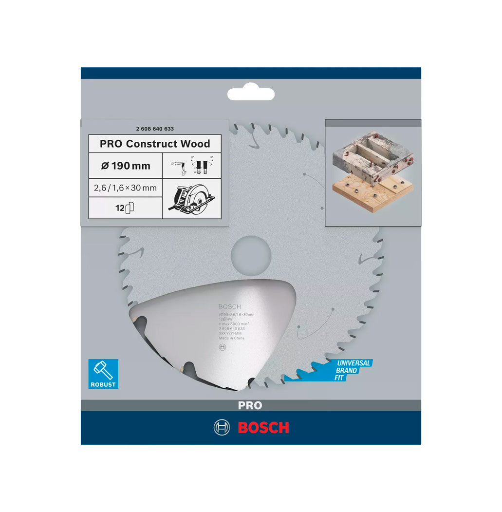 Bosch Pro Construct Wood 190mm cirkelzaagblad