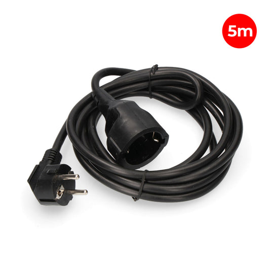 Verlengsnoer met 1 stopcontact 2P+A 16A 250V~ en 5 m H05VV-F 3G1,5mm²-kabel, zwart, EDM