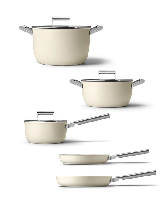 Set of 5 pieces of kitchenware Matte Cream Smeg
