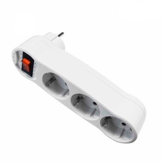 Drievoudige adapter 2P+A, 16A 250V~ met verlichte schakelaar EDM