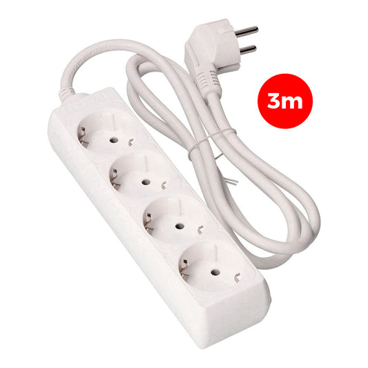Meervoudige stekkerdoos met 4 stopcontacten 2P+T Shuko, 2P+T, 3 m H05VV-F 3G1,5 mm²-kabel, 16 A, 250 V~, 3680 W, EDM
