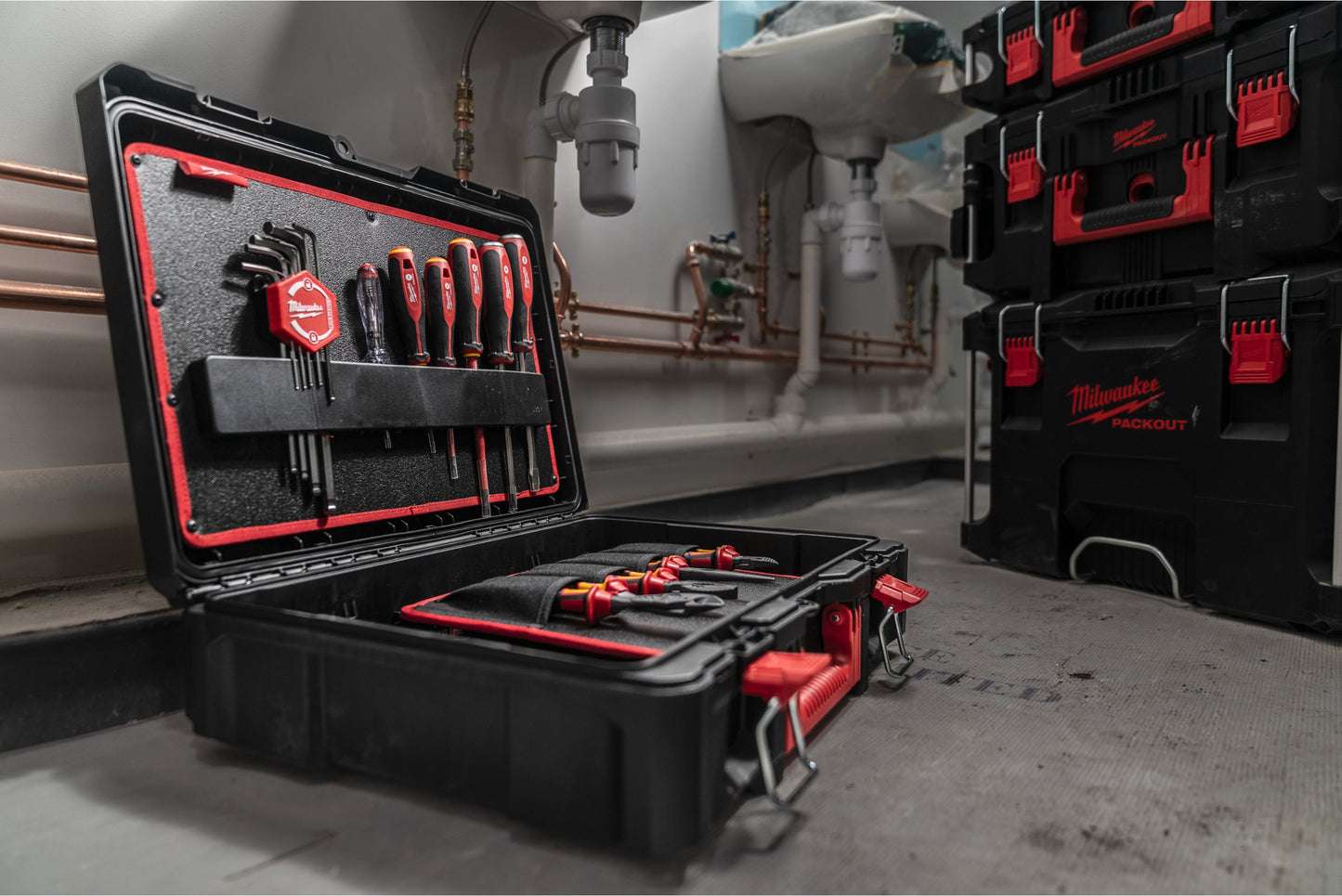 PACKOUT Loodgietersset 74 stuks voor sanitair Milwaukee