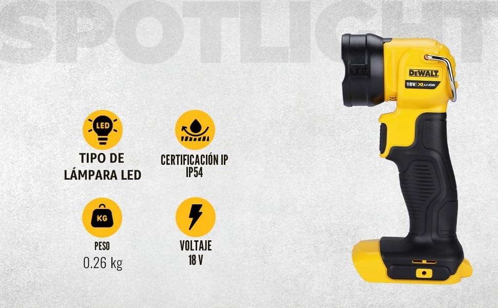 Dewalt DCL040 XR 18V roterende kop LED zaklamp