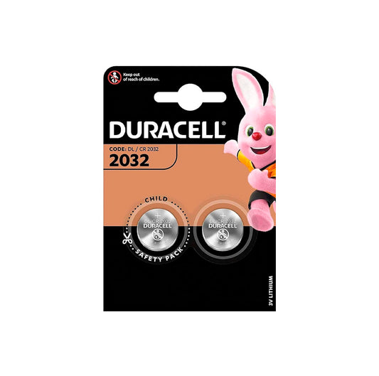 Pakket met 2 Duracell Plus Power CR2032 lithium-knoopcelbatterijen van 3 V