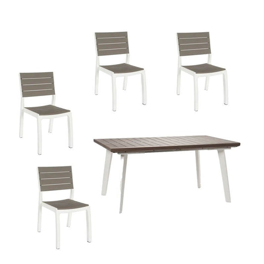 Harmony Resin Set Extendable Table + 4 Keter Chairs