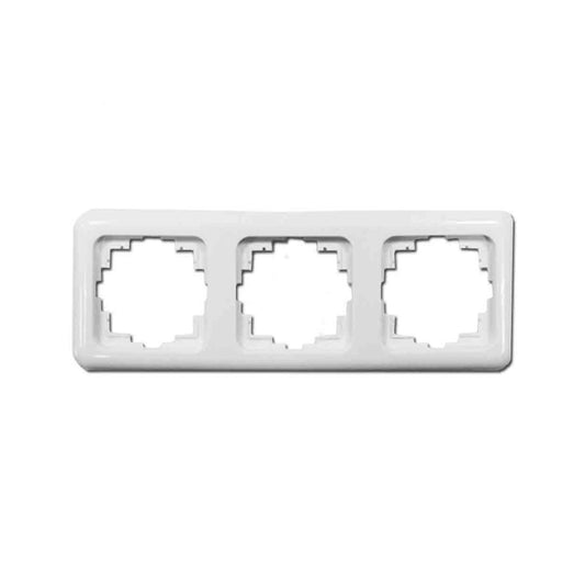 Inbouwframe met 3 elementen, serie Term, wit, 220 x 80 mm, EDM 65322