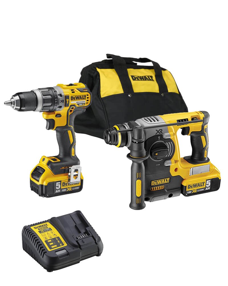 Set Dewalt DCK289P2 18V XR - Martillo Electroneumático + Taladro percutor + Bolsa + 2 Baterias LI-ION 5,0Ah