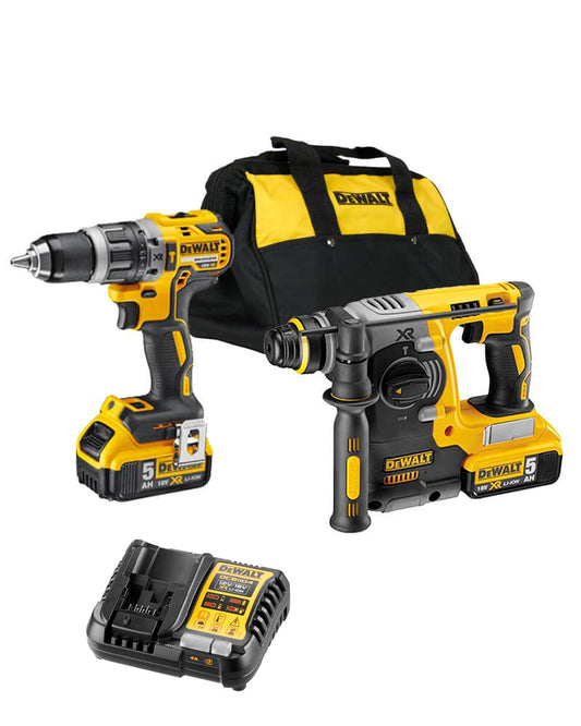 Dewalt DCK289P2 18V XR Set - Elektro-pneumatische hamer + boorhamer + tas + 2 LI-ION 5,0 Ah accu's