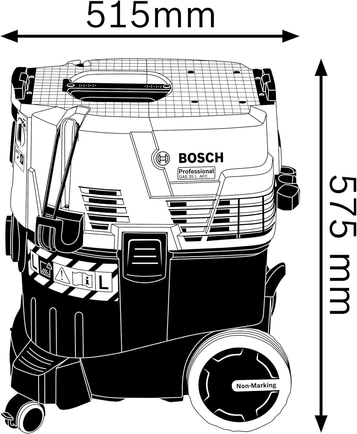 Bosch PRO GAS 35 L AFC stofzuiger met snoer