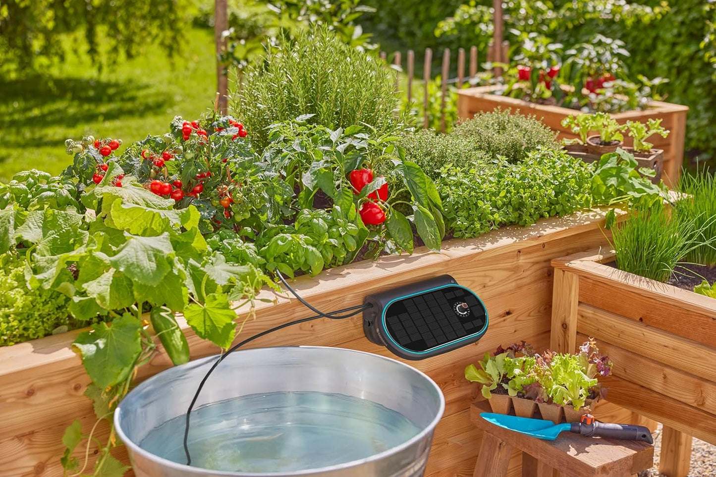 AquaBloom L Automatische, op zonne-energie werkende irrigatieset van Gardena 13330-20