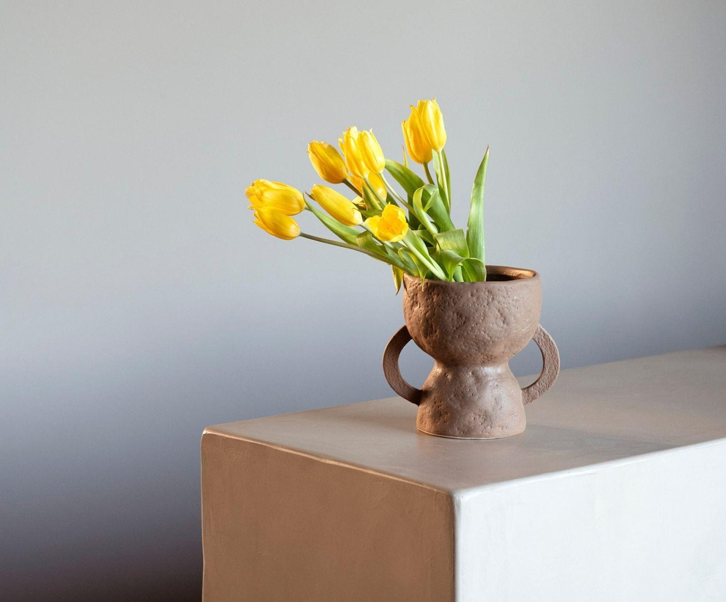 Migori Andrea House bruine keramische trofee vaas