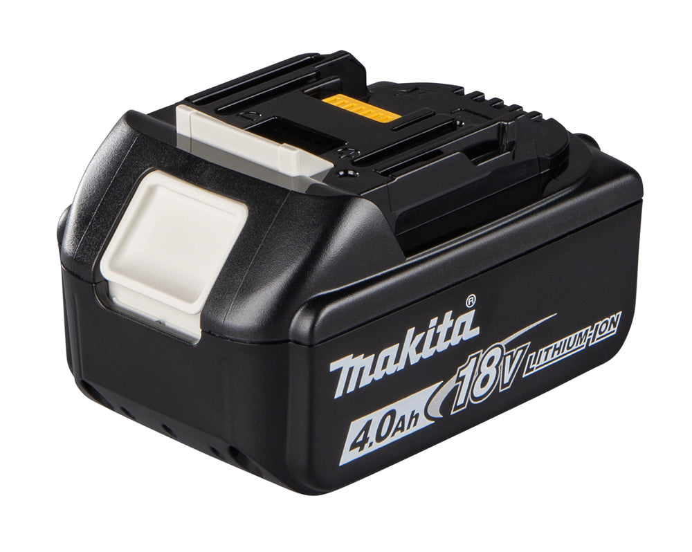 18V 125 mm minislijpmachine met 2 4Ah-batterijen en Makita DGA504RMJ-koffer