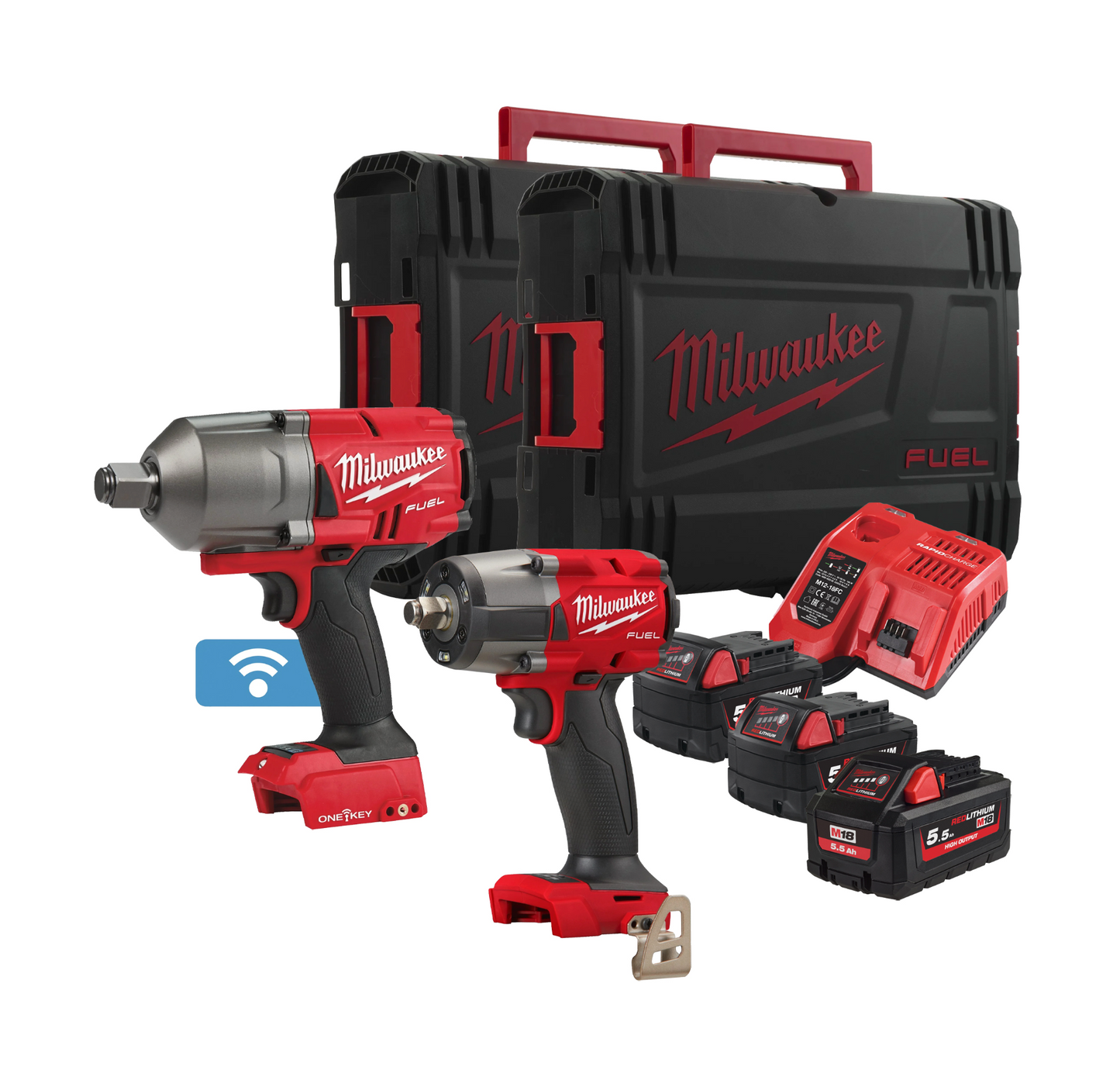 Powerpack slagplug + 3 accu's 5.5Ah + Milwaukee M18 FPP2AS-553X