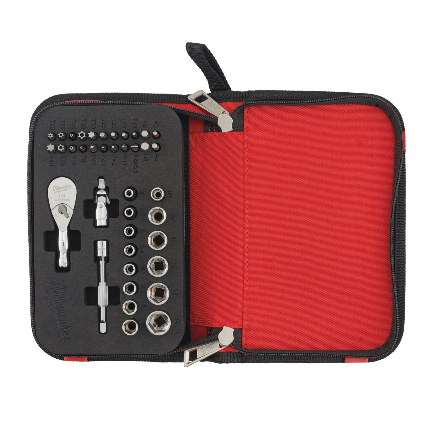 Compacte 1/4-inch ratelset met accessoires van Milwaukee