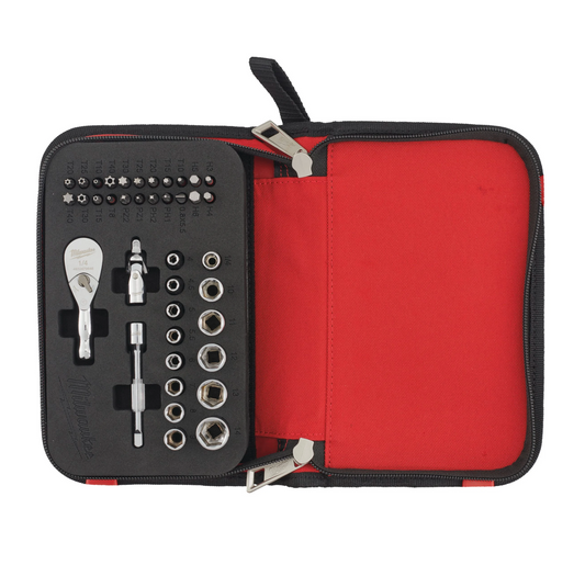 Compacte 1/4-inch ratelset met accessoires van Milwaukee