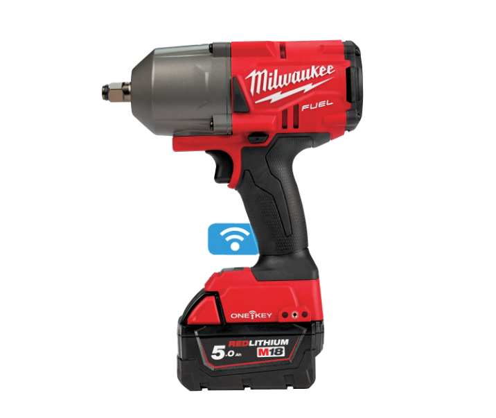 Milwaukee M18 FUEL ONE-KEY 1/2" Impact Wrench + 2 5Ah Batteries + Charger + Case, M18 ONEFHIWF12-502X