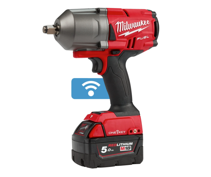 Milwaukee M18 FUEL ONE-KEY 1/2" Impact Wrench + 2 5Ah Batteries + Charger + Case, M18 ONEFHIWF12-502X