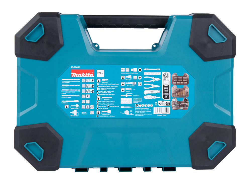 Estuche de brocas y puntas de atornillar Maccess (200 uds) E-22610 Makita
