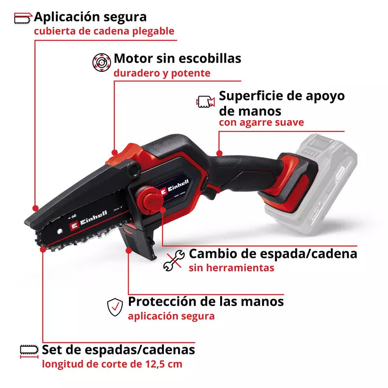 GE-PS 18/15 Li BL-Solo accu-snoeikettingzaag met Einhell accu en oplader