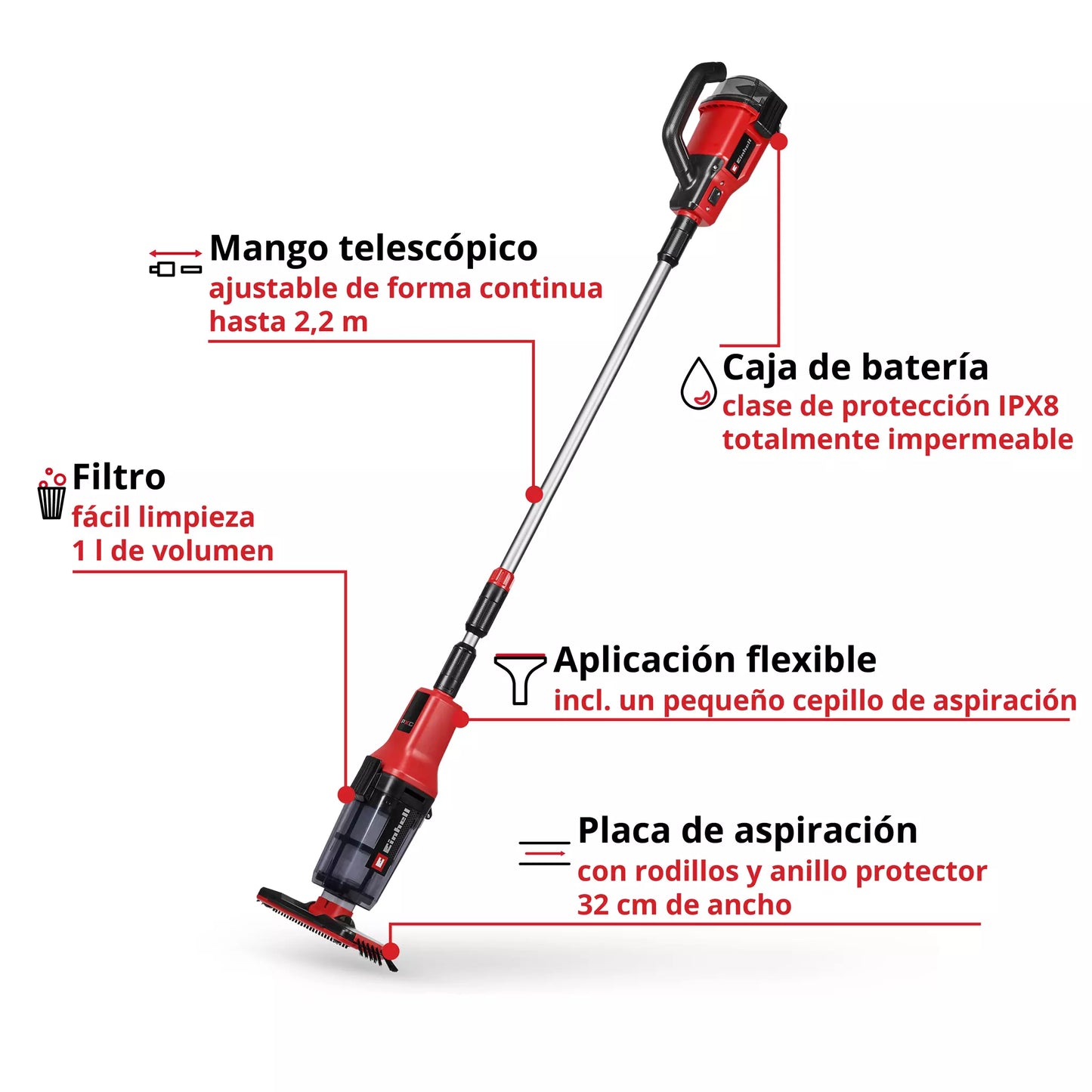 Einhell GE-PV 18/42 Li T-Solo accu-zwembadstofzuiger