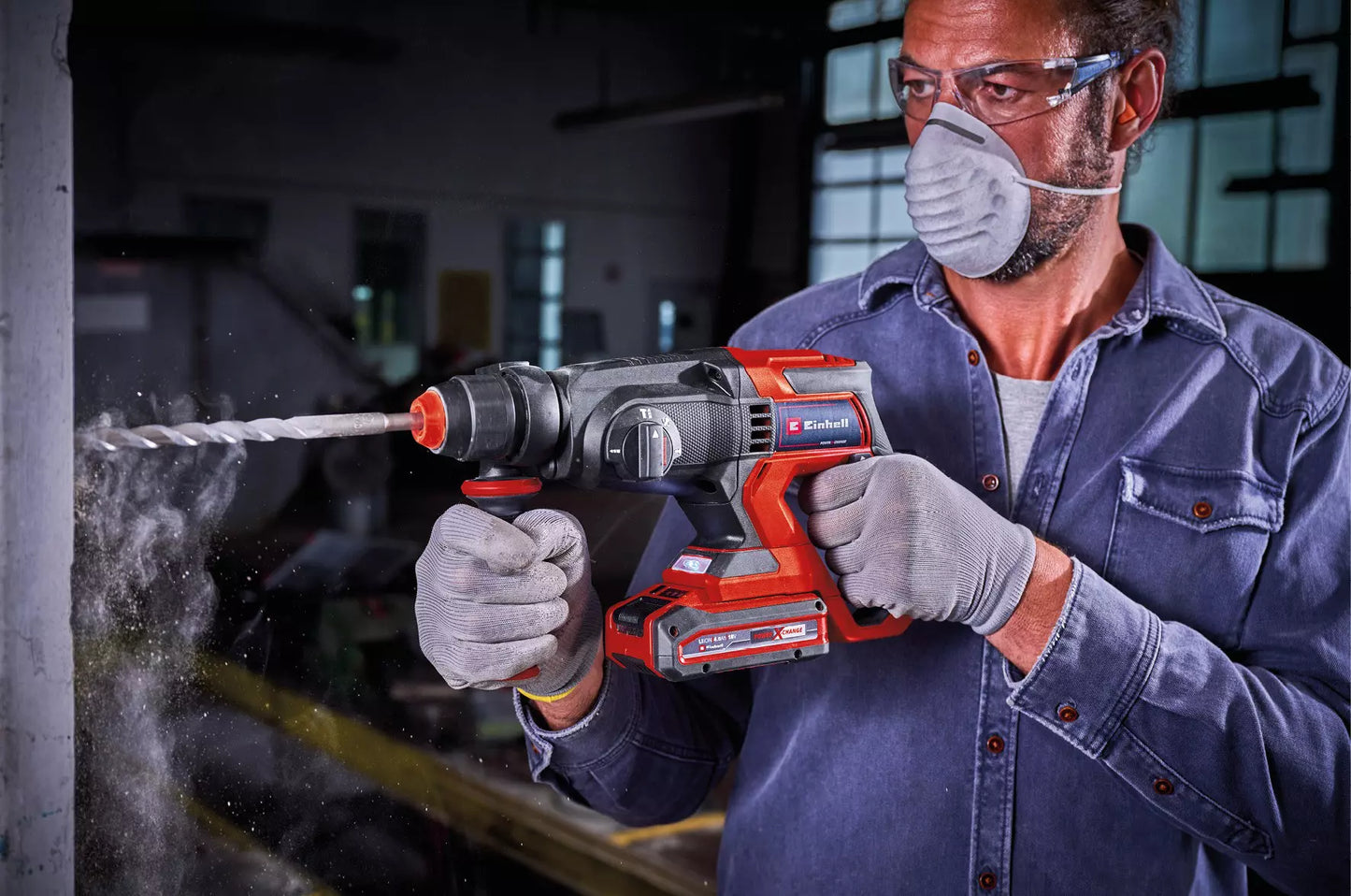 Set van 5 elektrisch gereedschap + 2 accu's + oplader TE-TK 18/5 +2 (CD+CS+WS+JS+HD) Einhell