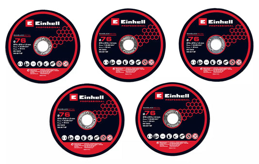 Set van 5 Einhell-diamantslijpschijven van 76 mm