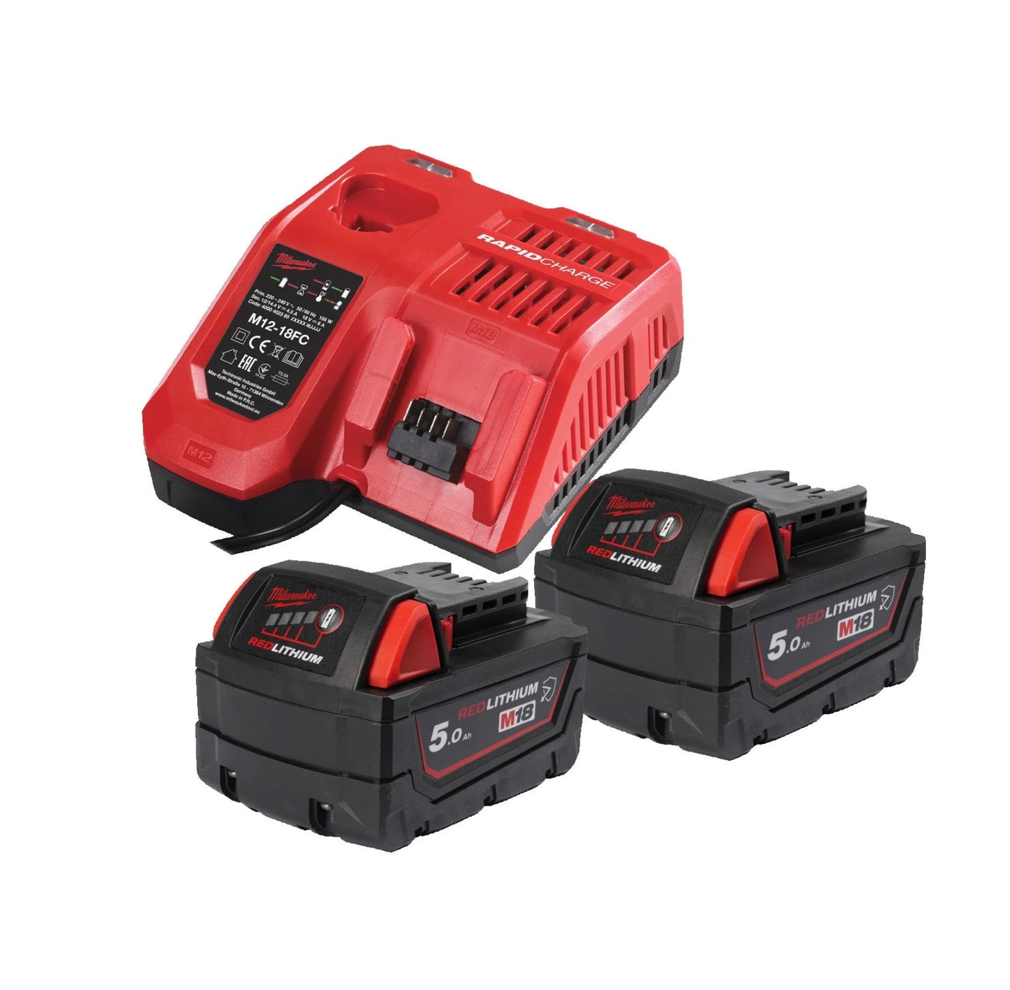 Milwaukee M18 NRGCR-502 5Ah accuset en lader