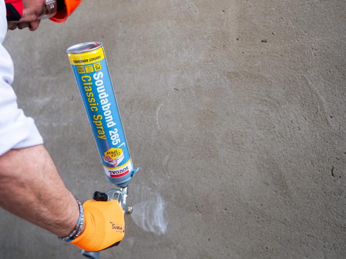 Kit of 5 Soudabond 265 adhesive cans + gun + Soudal Click&Spray System cleaner