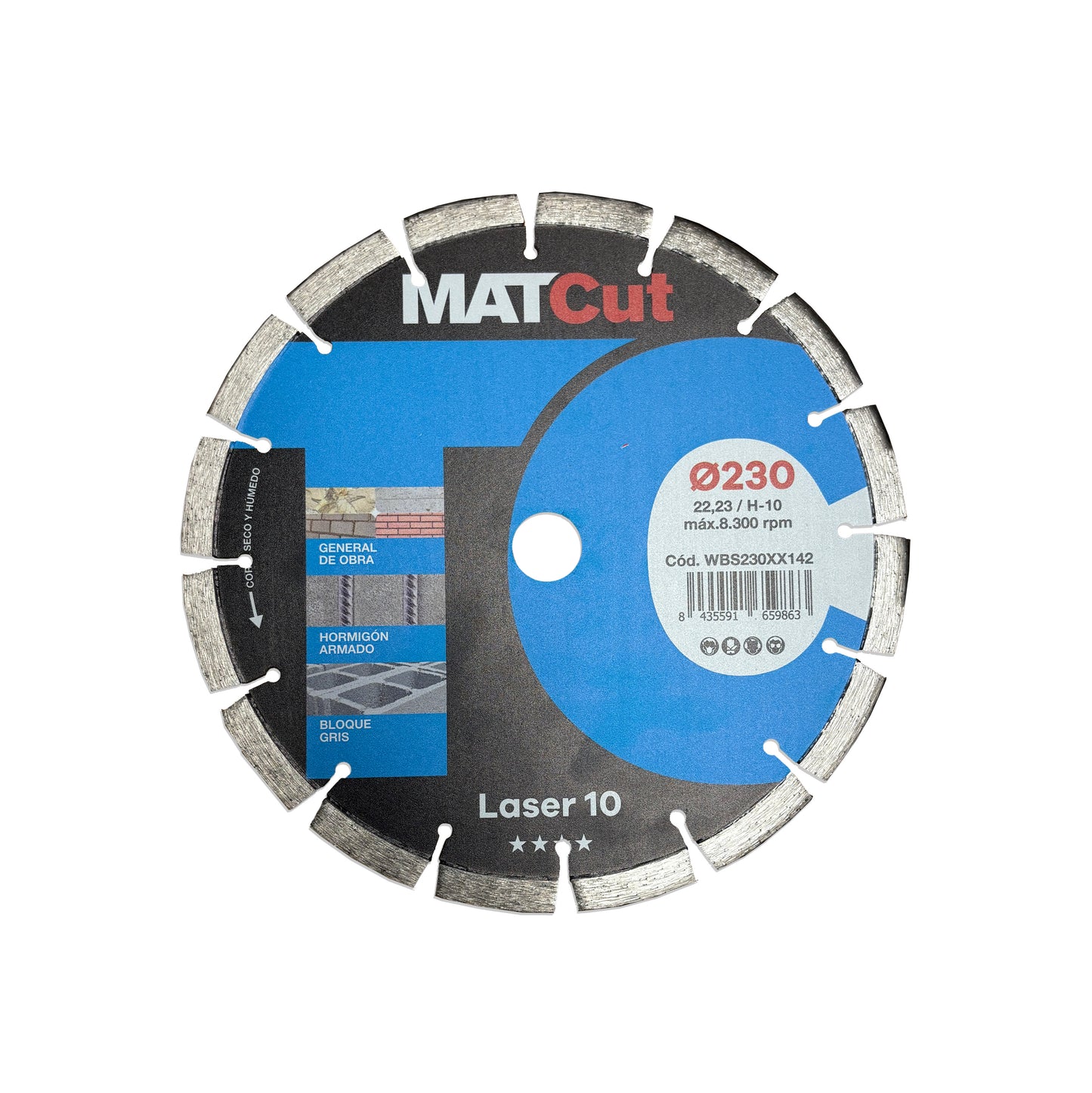 Laser 10 MATcut 230mm Mussol diamond blade