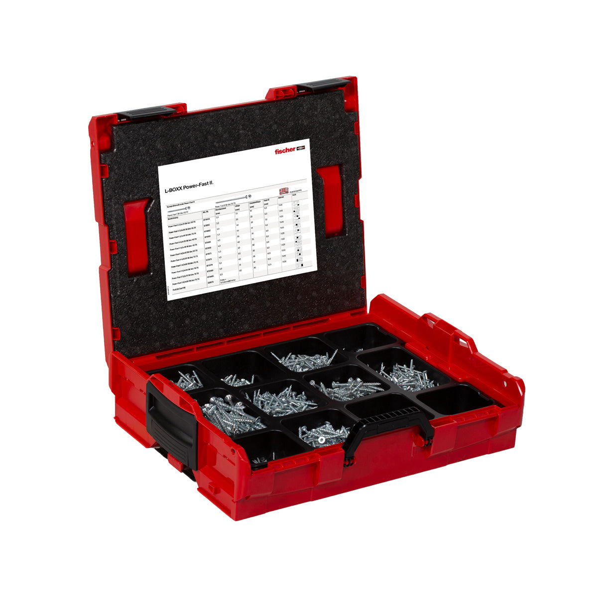 Kit PowerFast II L-BOXX 102 1.800 schroeven + ProfiBit-set 10 stuks Fischer