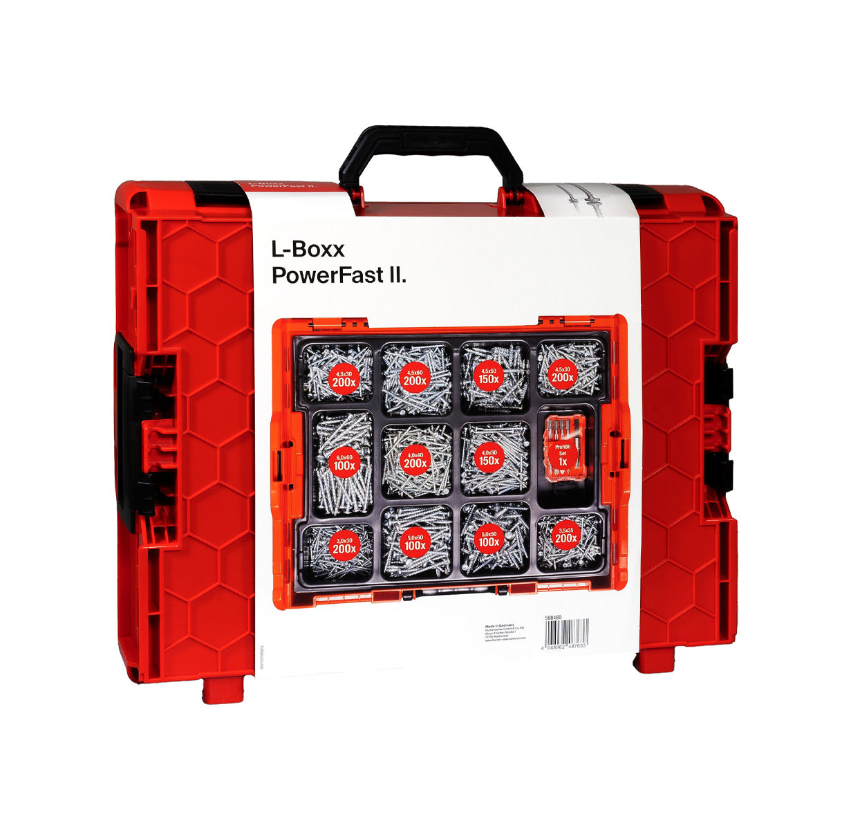 Kit PowerFast II L-BOXX 102 PH 1.800 Schroeven + ProfiBit-set 10 stuks Fischer
