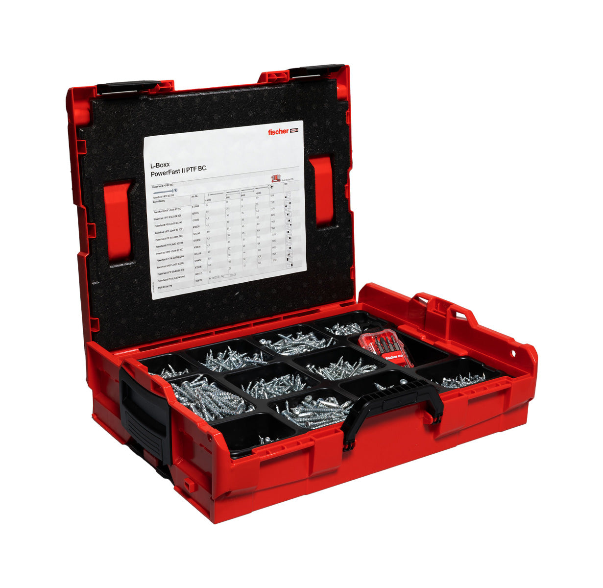 Kit PowerFast II L-BOXX 102 PH 1.800 Schroeven + ProfiBit-set 10 stuks Fischer