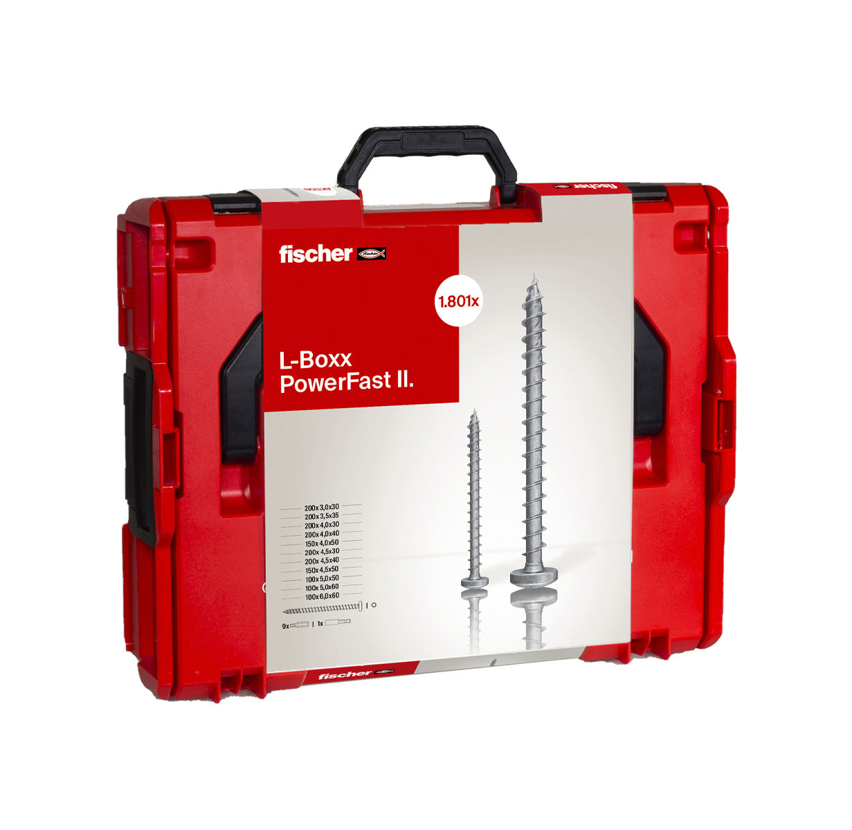 Kit PowerFast II L-BOXX 102 PH 1.800 Schroeven + ProfiBit-set 10 stuks Fischer