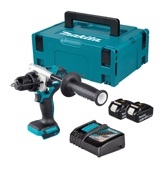 Taladro combinado 18V LXT con 2 bat 5Ah + Cargador + Maletín Makita DHP493RTJ