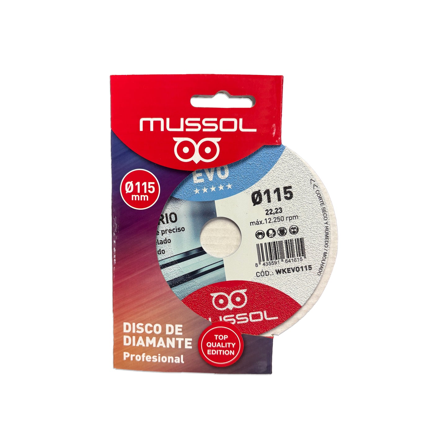 Disco diamante para vidrio KRISTAL EVO 115mm Mussol