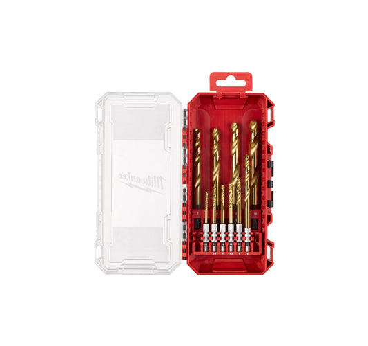 Set van 10 SHOCKWAVE HSS-G TIN RED HEX Milwaukee HSS-G TIN BITS