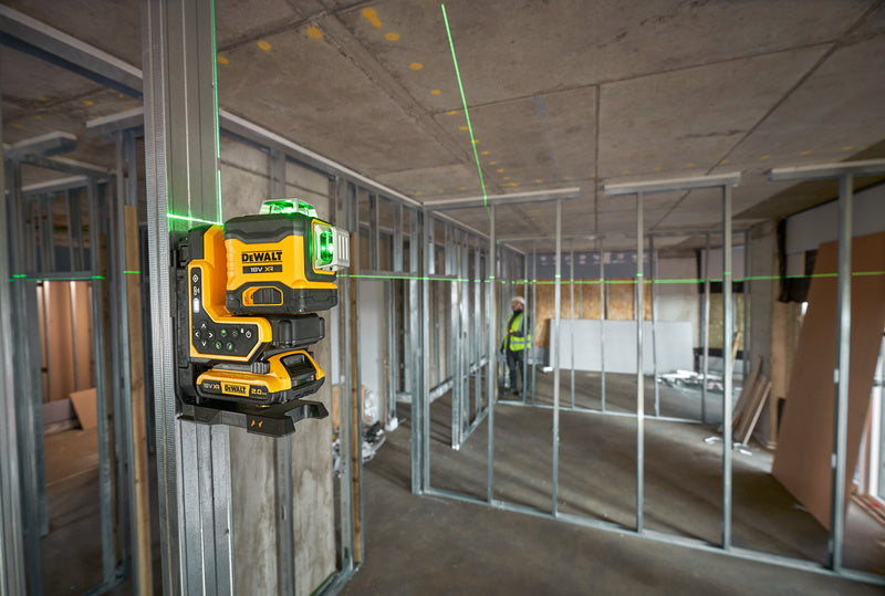 Zelfnivellerende groene laser met afstandsbediening, 3 lijnen, 360º, XR 18V Dewalt DCLE34035B