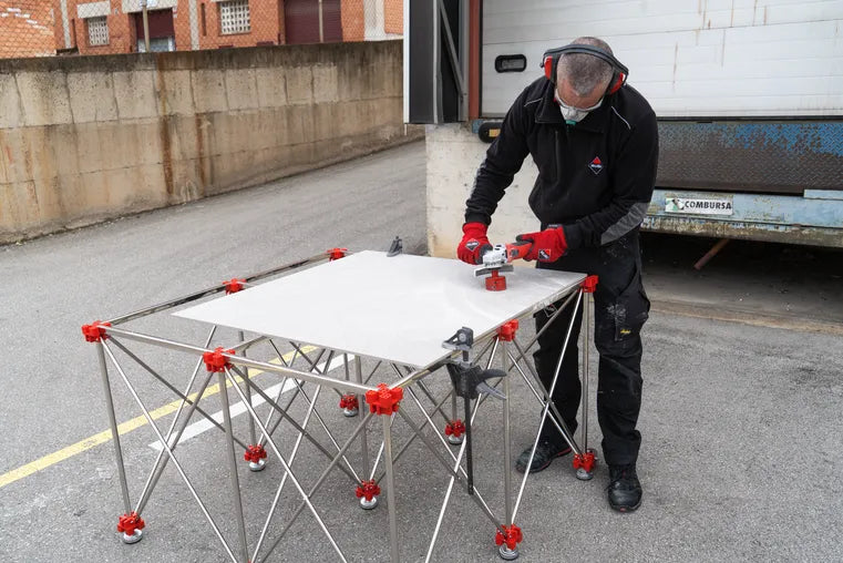 Mesa de trabajo retráctil 120x120cm Rubi