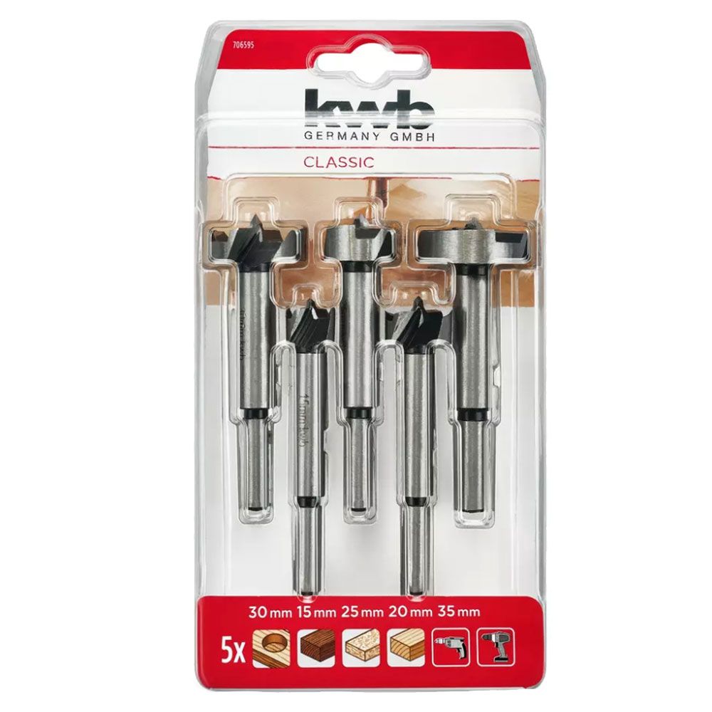 Juego de 5 brocas bisagra KWB 49706595
