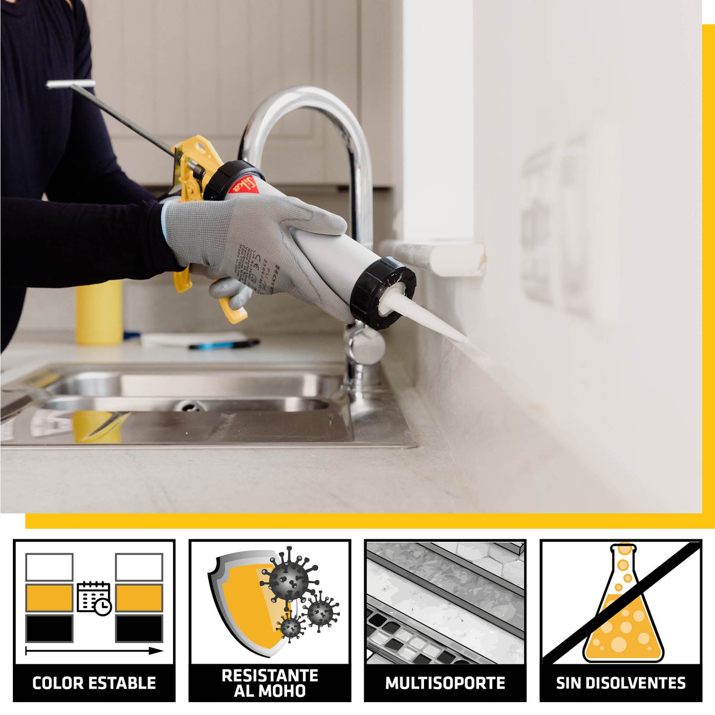 Sanitair neutrale siliconenkit cartridge 300ml SikaSeal-175